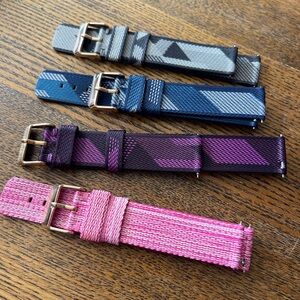 Watch Band Straps 18mm Bundle of 6- Blue, Purple, Pink, Black